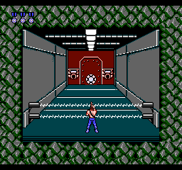 Animated GIF of the the enemy base level in Contra (NES)