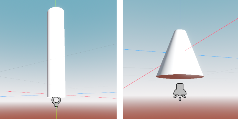 The "can light" and "track light" Godot scenes.